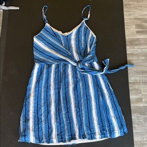 Everly Navy and White Striped Dress lined